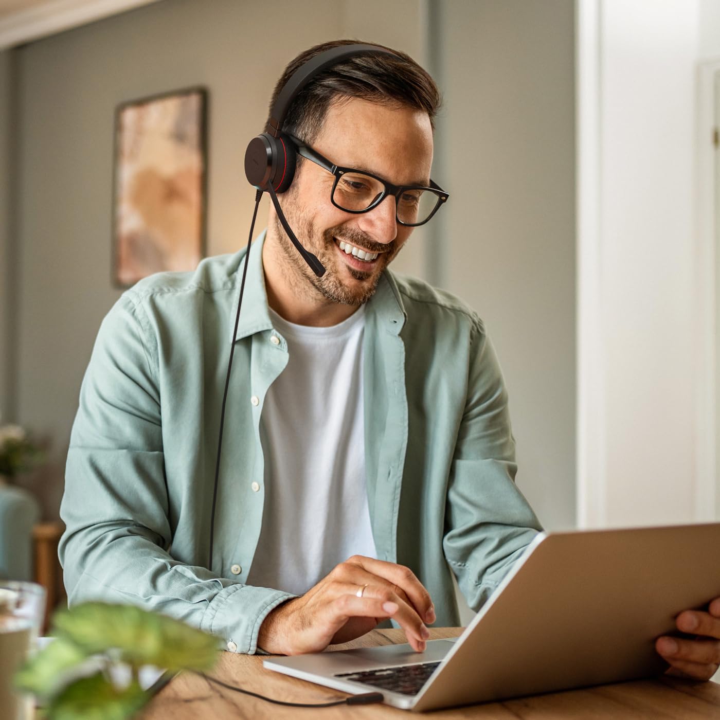 Jabra Evolve 20 Casque Filaire - Casque Filaire à Une Oreille pour Le Bureau et Le Travail à Domicile - Contrôle des appels - Certifié Communication Unifiée - Connectivité USB-C/A - Noir