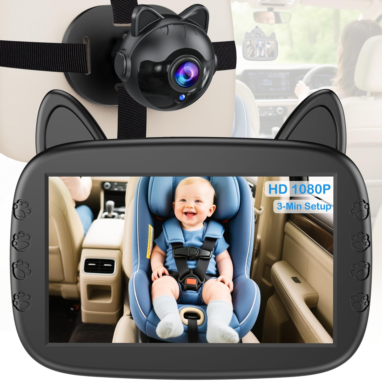 Befumly HD 1080P Baby Car Camera: Clear Night Vision - monitors | Mubboo