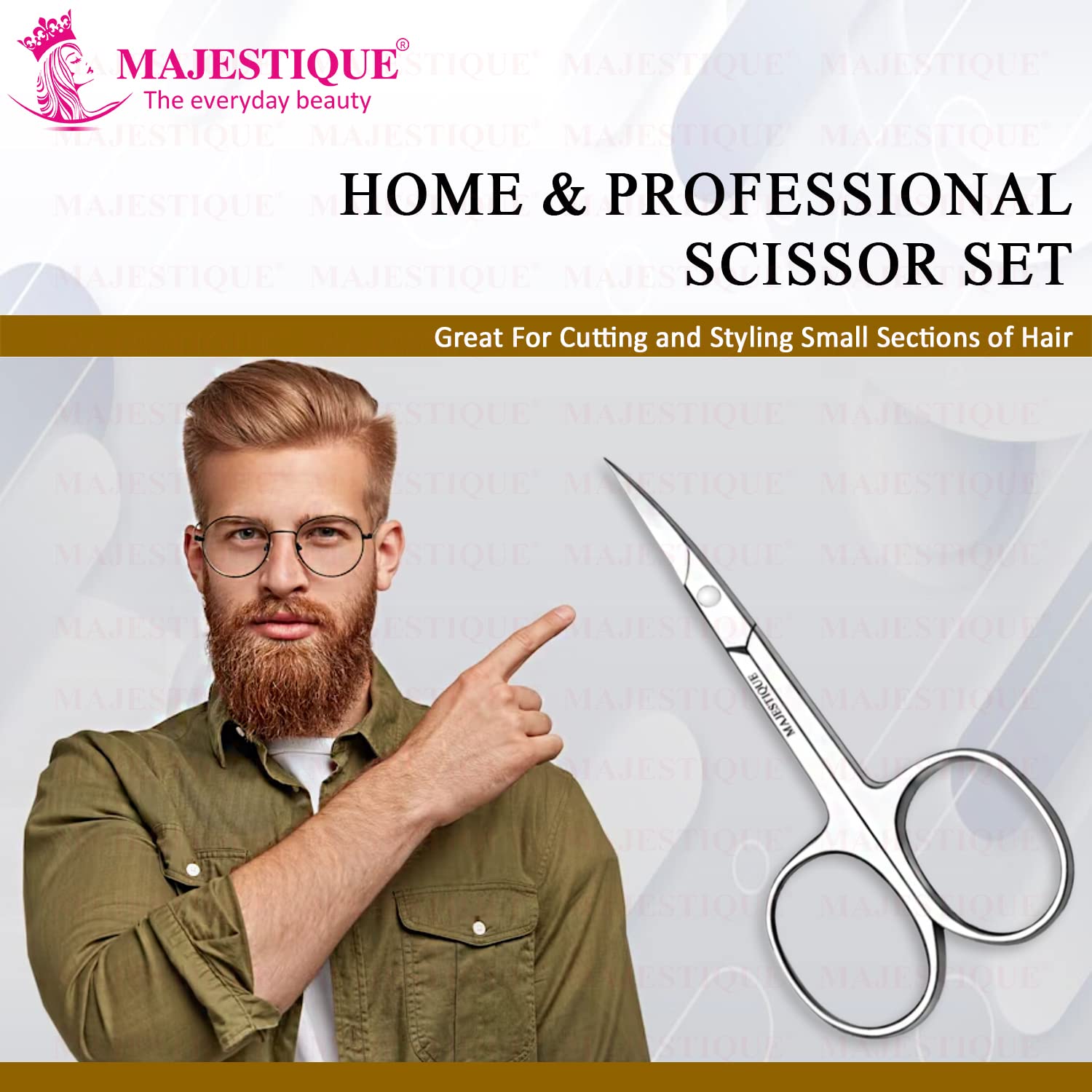 MAJESTIQUE Nail Scissors For Fingernails, Shaving, Moustache, Beard, Eyebrow And Toenails – Sharp Cuticle Scissors Professional Trimming- 100% Stainless Steel Manicure Small Scissor For Men And Women 4