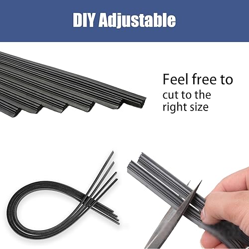 Miniatura 7 de DIY - Tiras de goma ajustables para limpiaparabrisas de automóvil, repuesto de 25 pulgadas, sin marco, tiras de silicona, accesorios universales