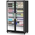 GarveeHome Commercial Refrigerator, Glass Door with LED Lighting - Upright Beverage Display Cooler for Home, Store, Gym, or Office, Featuring Double Swing Doors and 28.2 cu.ft