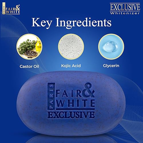 Miniatura 2 de FAIR & WHITE Jabón exfoliante exclusivo, 200 g / 7 oz - Jabón hidratante en barra para cara y cuerpo