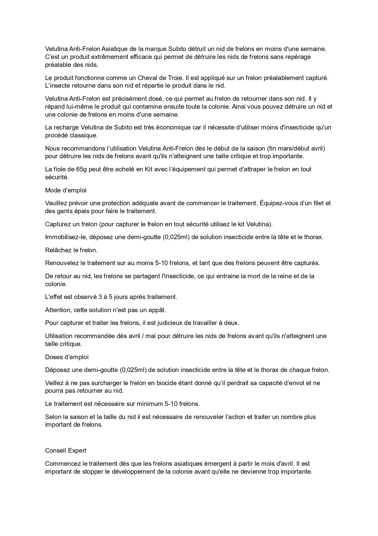 Subito - Velutina Anti-frelons Asiatique Recharge détruit 500 nids - Tube 65g