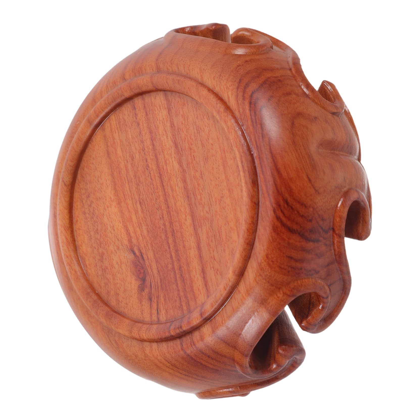 Runder Holzsockel aus Braunem Holz für Figuren und Steine
