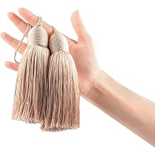 2Pcs Key Tassel with Loop DIY Handmade Craft Accessories,Khaki
