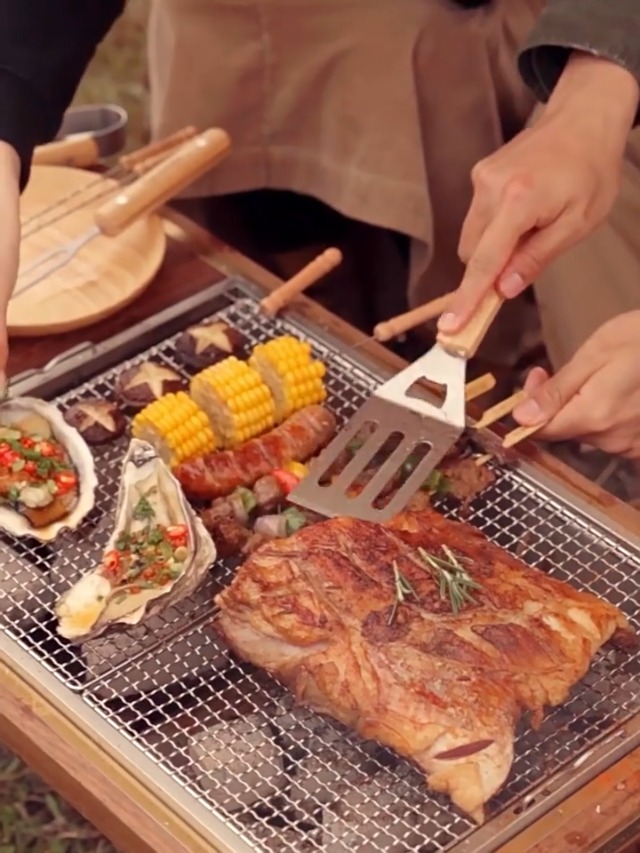 LEADZM Holzkohlegrill Mit Deckel - Klappgrill Für Camping & Picknick