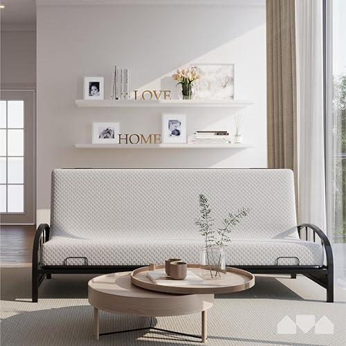 Miniatura 2 de Milliard Colchón futón tamaño Full, color gris claro, 71 x 52 x 6 pulgadas, colchón de futón de espuma viscoelástica, tamaño Full, CertiPUR-US