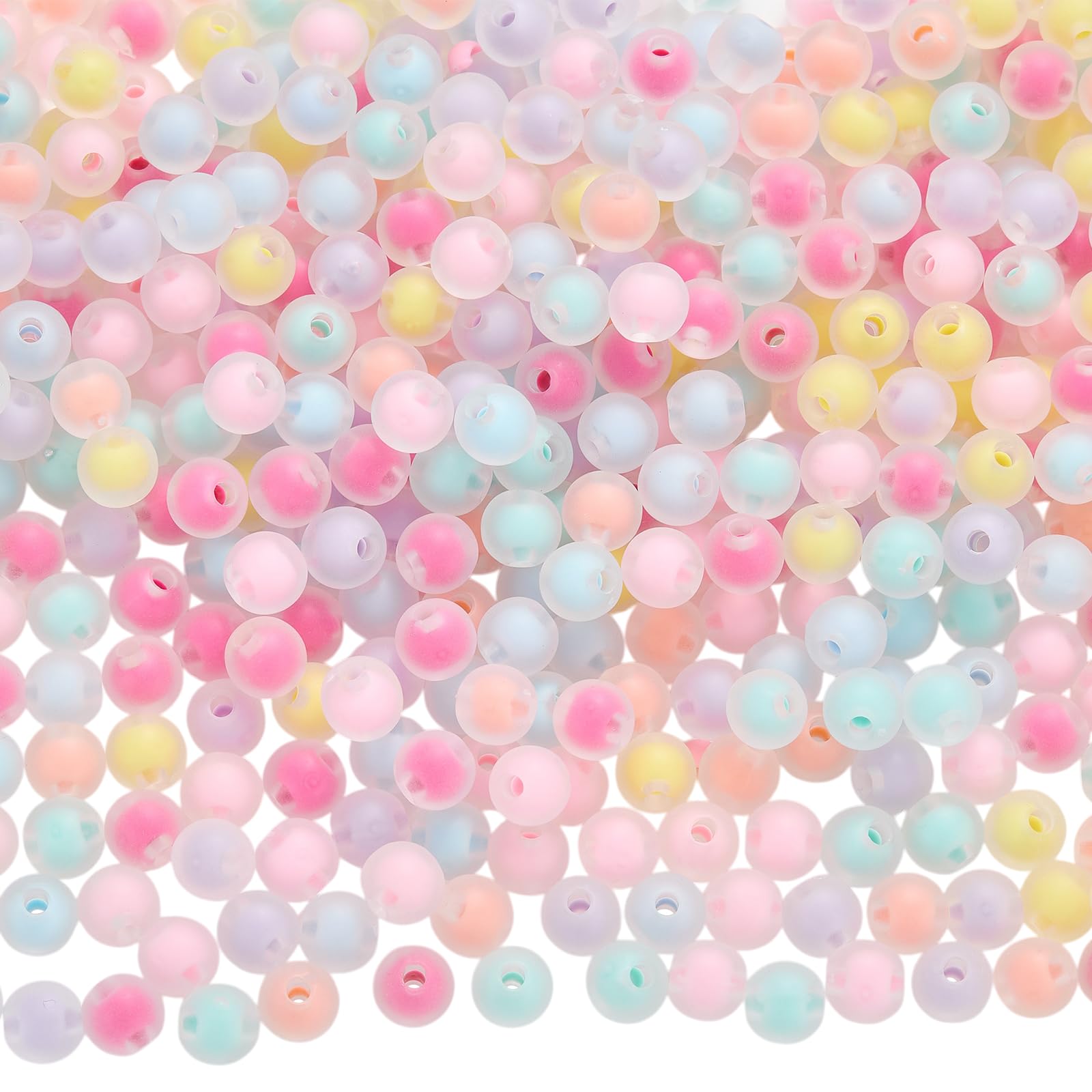 BEEFLYING 500 Pezzi Perline Acriliche da 75 mm per La Creazione di Gioielli Perline Rotonde Opache Colorate A Forma di Caramella per Braccialetti Fai da Te Collane Portachiavi Ciondoli per Cellulare