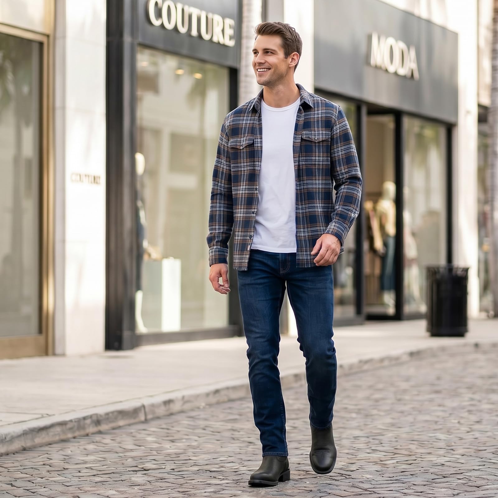J's.o.l.e Stivali da cowboy da uomo, punta tonda, stivali da lavoro western, resistenti al silp
