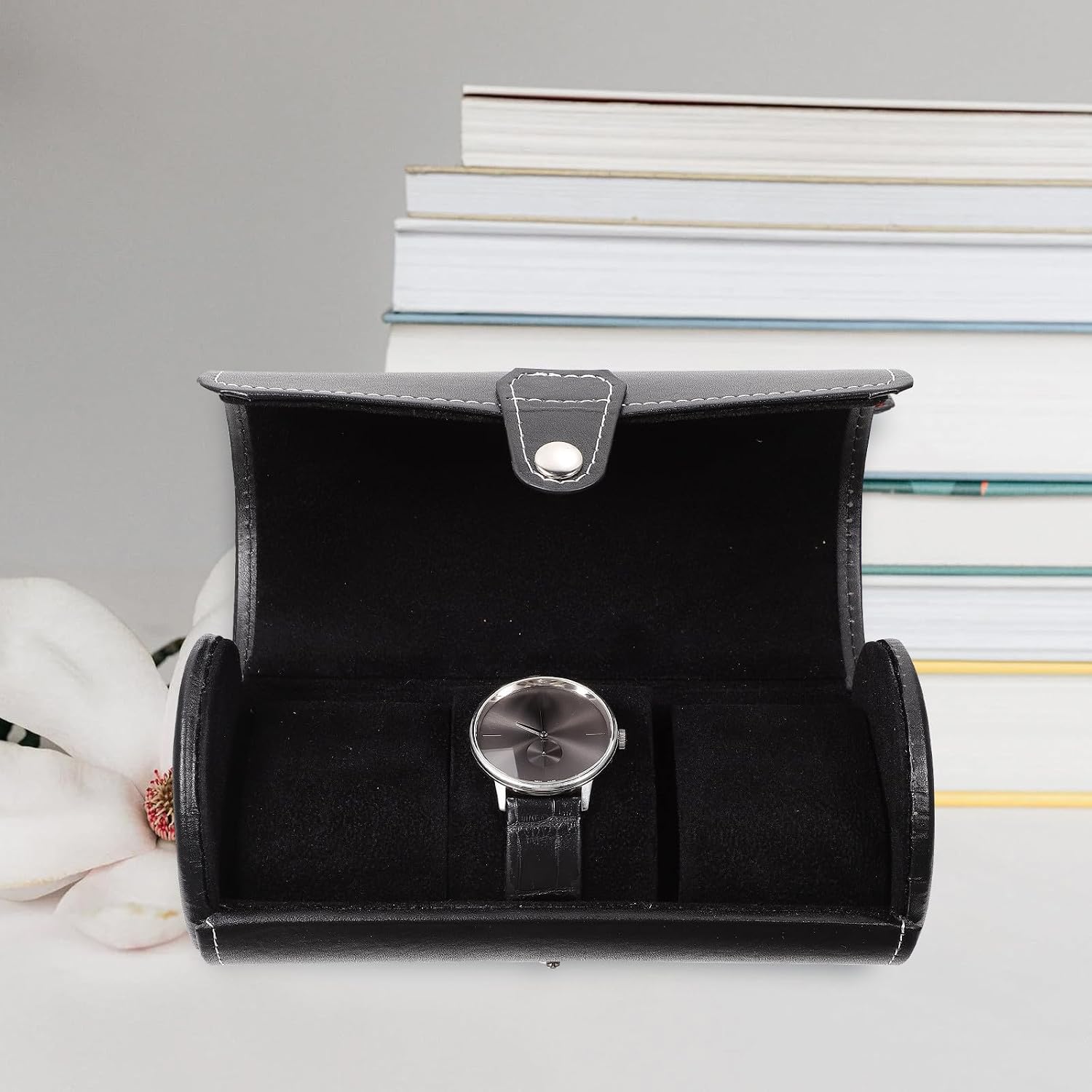 VALICLUD Watch Display Case 3 Slots PU Portable Organizer for Collectors