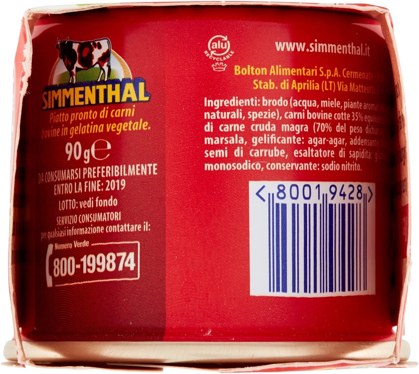 6x SIMMENTHAL Beef in Aspice (3x 90g) 100% Italian Meat! Ready to Eat!