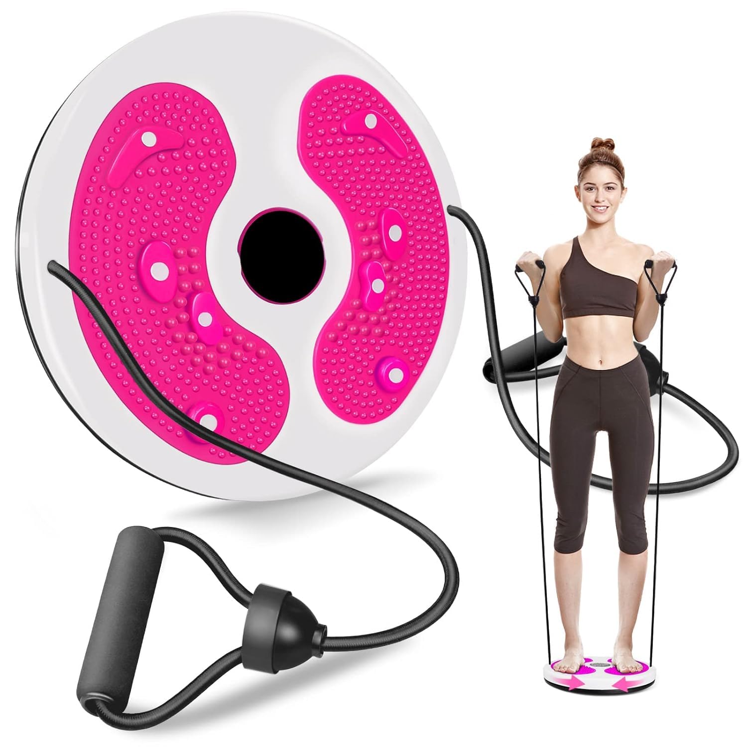 PORMONO Waist Twist Disc, Waist Slimming Balance Rotating Disc Multi-functional Twist Board Exercise with Massage Foot Sole- Home Fitness Gym Equipment Multicolor-picture-17