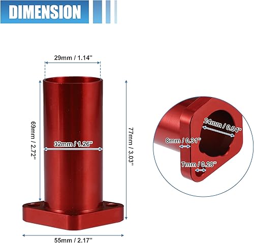 Miniatura 7 de uxcell Colector de entrada de tubo de admisión para motor de carburador PWK24 Mini Bike Go Kart Tubo de admisión universal de carreras, 1 juego, rojo