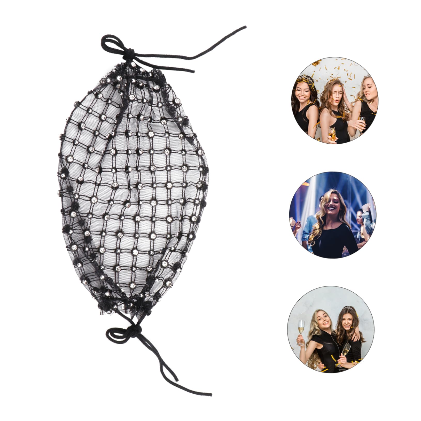 OATIPHO 1pc Rhinestone Veil Face Cover Decorative Festival Mask Accessory for Parties Dances and Events Material Fine Workmanship Eye-catching Facial Adornment