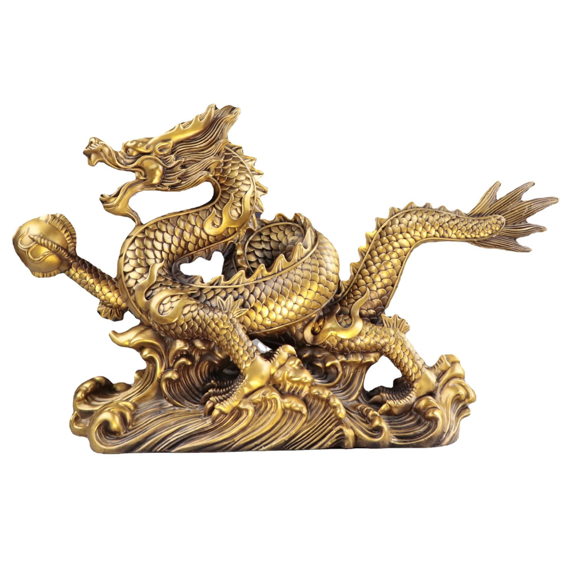 金色のドラゴン彫刻 金属製 中国 金龍 摆件 风水 Amazon.co.jp: 中国風水 真鍮 ドラゴン像 彫刻 置物 ホーム オフィス