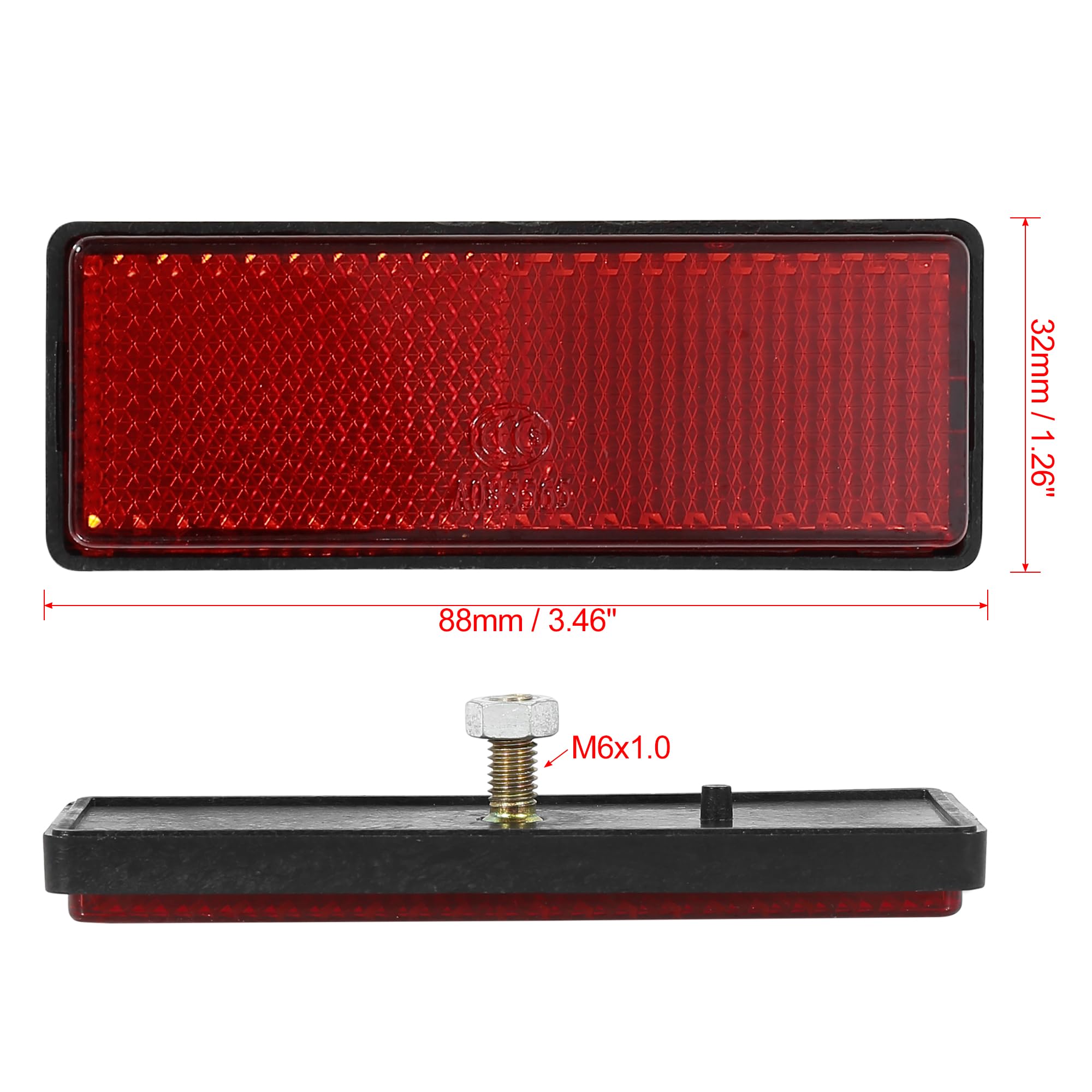 F FIERCE CYCLE Pair M6x1.0 Red Rectangle Universal Screw