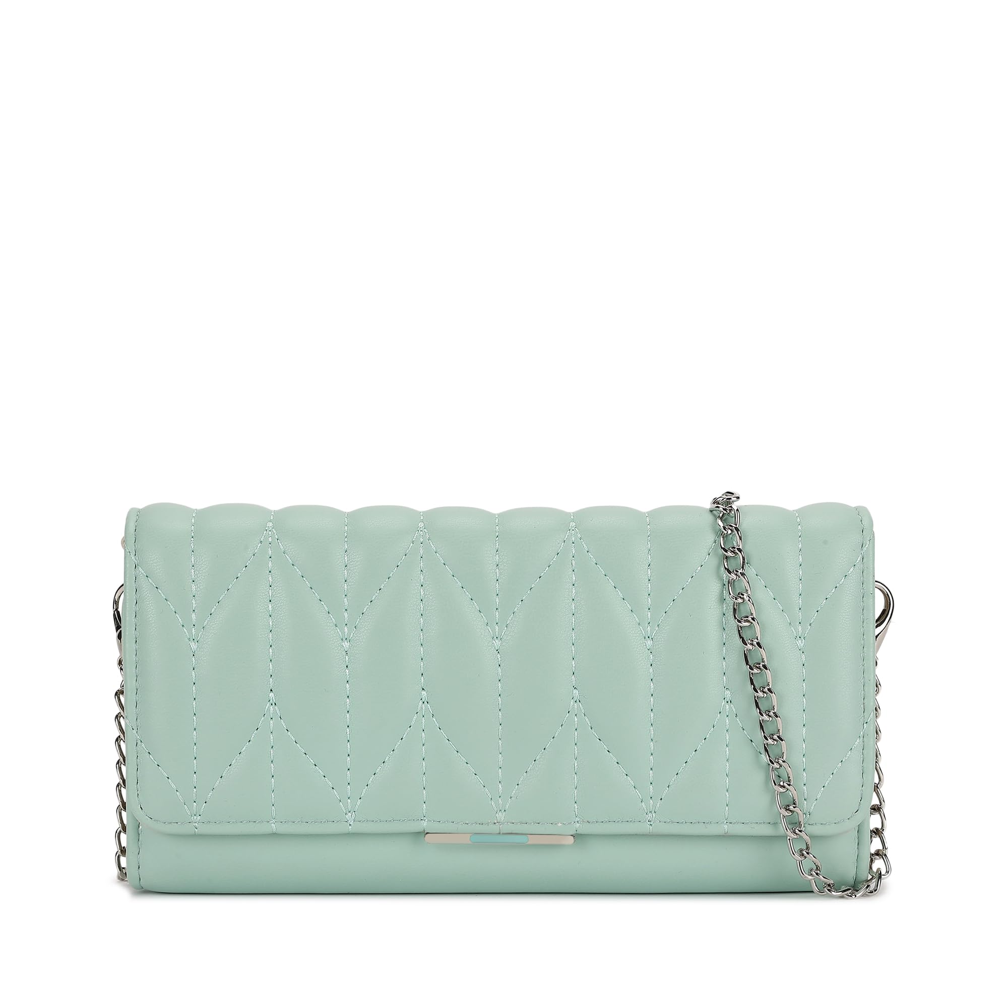 Zenith Women's Quilted Clutch | Detachable Chain, Card & Cash Slots, Magnetic Flap | Evening Clutch-image-13
