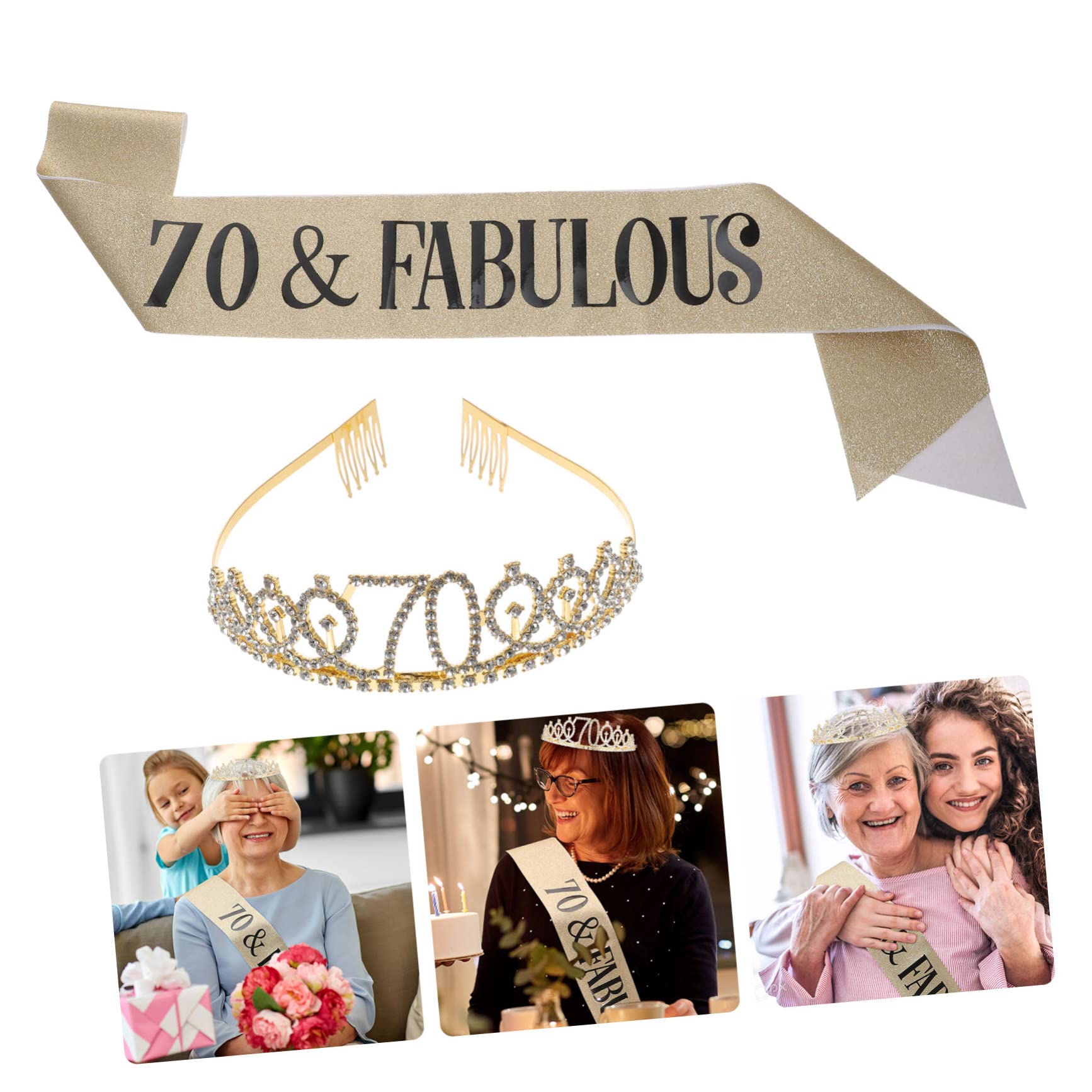 Abaodam 4sets Compleanno e Sash Decorativo Con Strass Per Donne Accessori Festivi Per Compleanno Feste e Fotografie