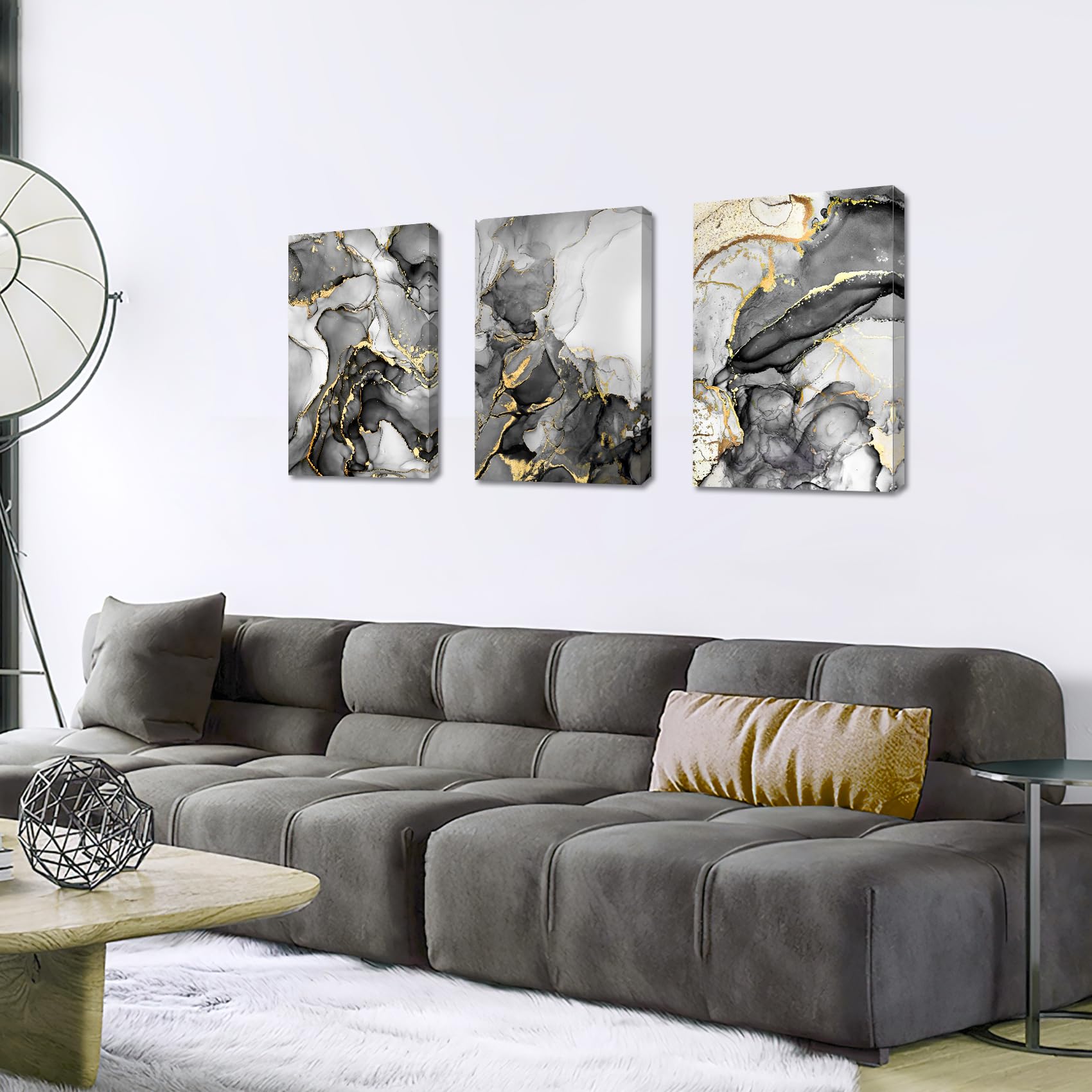3 Pcs Wooden Framed Canvas Wall Art Set Bohemian Sage Green Canvas Prints Poster Geometric Line Beige Green Pictures for Living Room Bedroom Dinning Room Hallway Stairs Wall Decor 30x40cm x3pcs — view 74