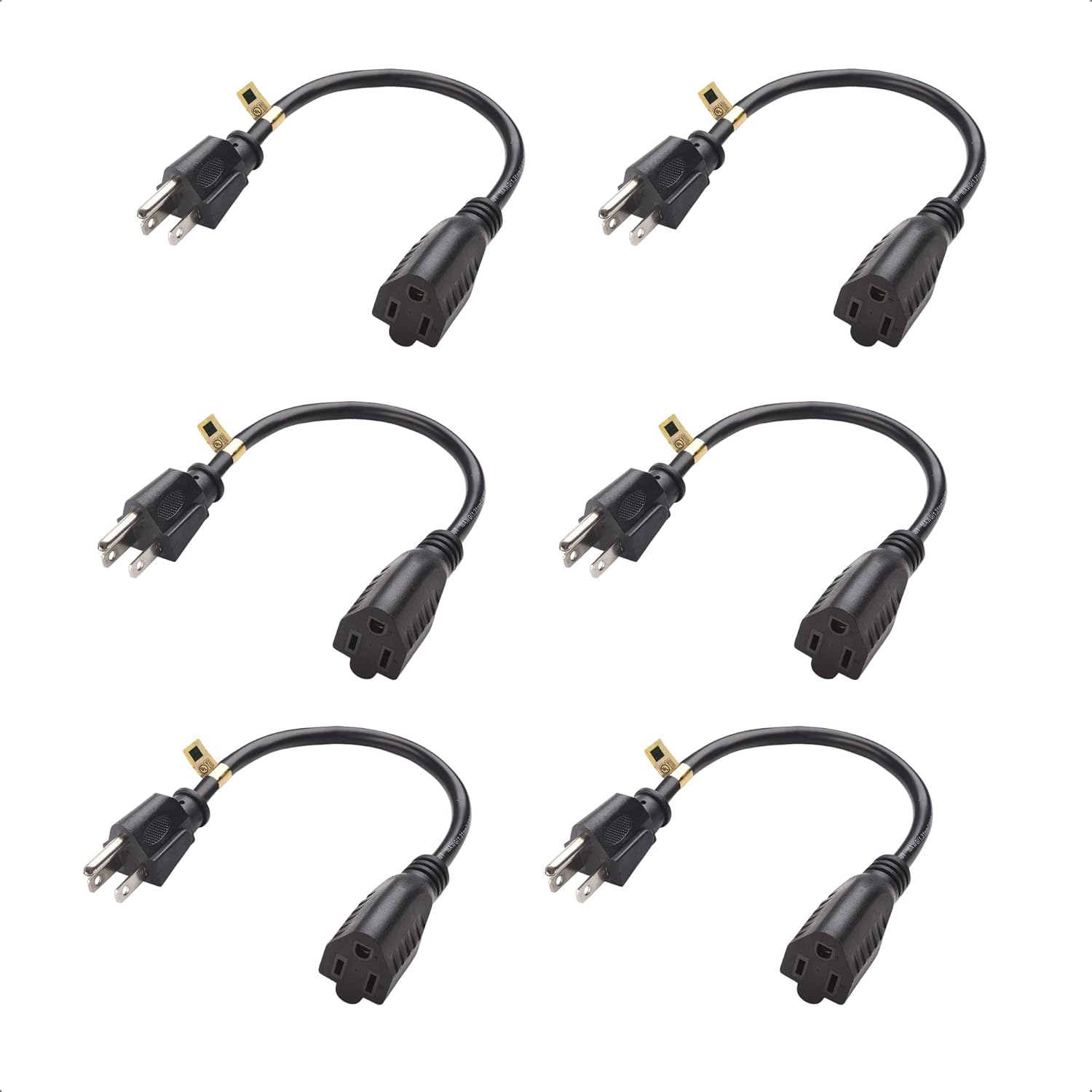 Cable Matters 6Pack 16 AWG Heavy Duty Power Extension Cord