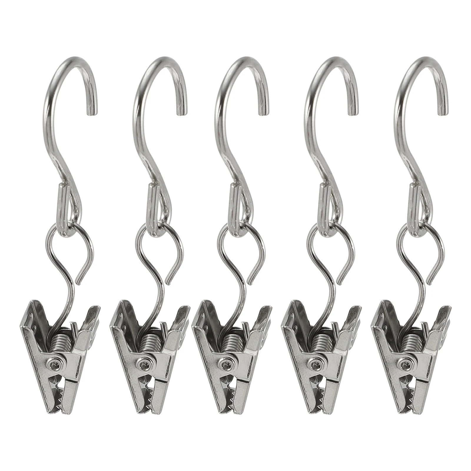 Hooks Clips for Drapes, 100Pcs Iron S Type Curtain Hook Clips Sturdy Fixators Home Decor Accessories