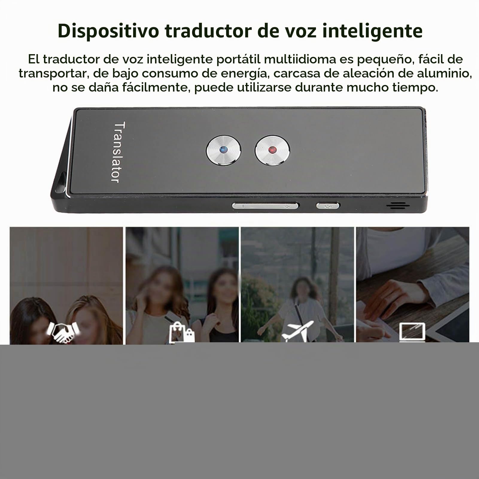 Dispositivo Traductor de Idiomas X9, Traducción de Voz Bidireccional en Tiempo Real, Compatible con 74 Idiomas, 70 Acentos, Traducción Instantánea Bluetooth para Viajes, (Black)