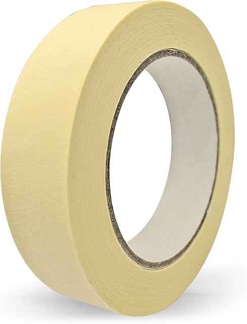 WZ Masking Tape for Painting- Strong Adhesive Painters Tape Ideal for Artists Decorating Painting Walls Home School Crafts and DIY Spray- Pale White Decorators Masking Tape 25mm X 50m (Pack of 1)