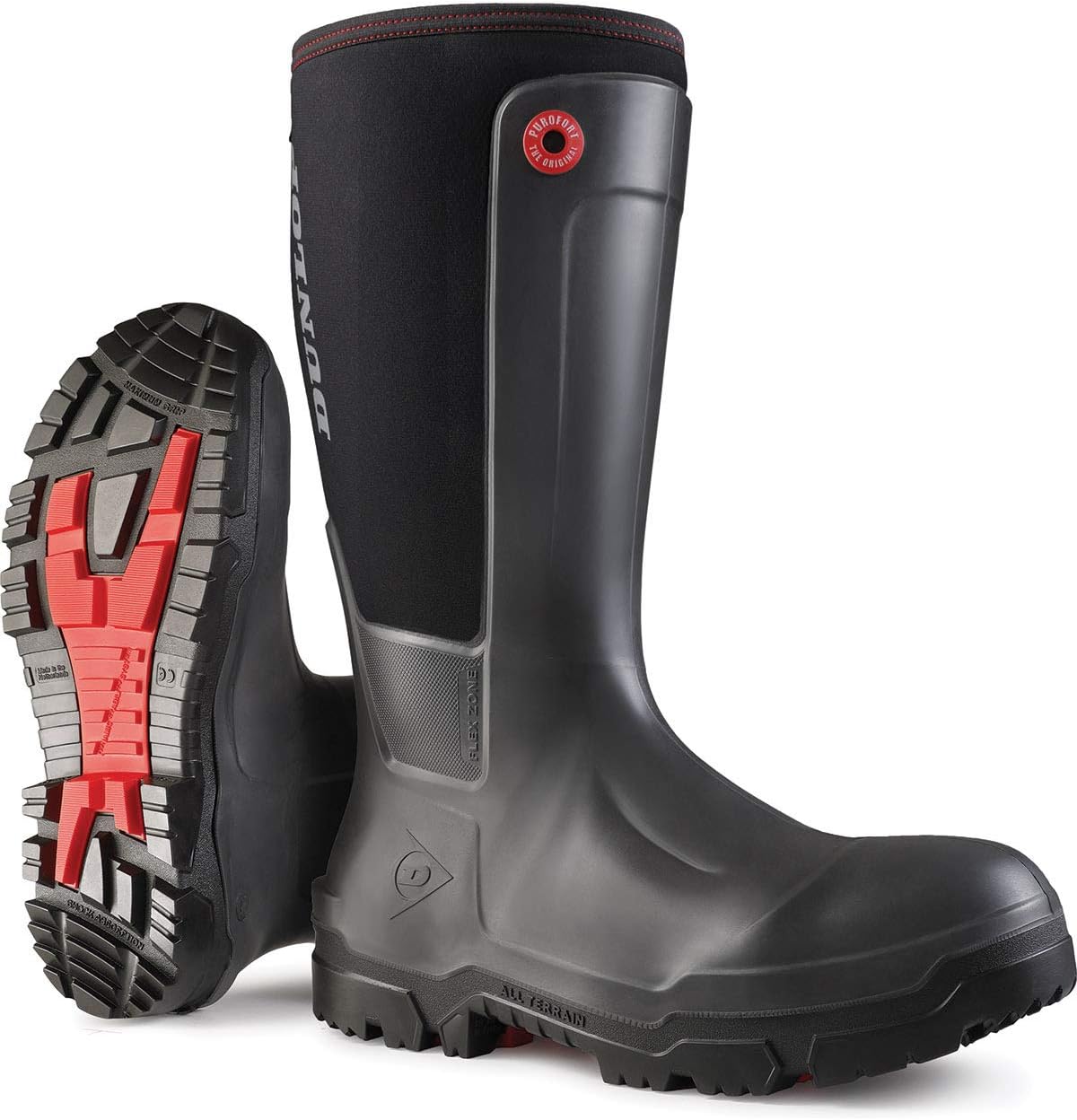 DUNLOP Snugboot WorkPro Full Safety - Concrete boots for Men & Women with Composite Toe - Waterproof Work and Safety boots with Cold Insulation - Chemical and Slip Resistant - Black - Size 5-14