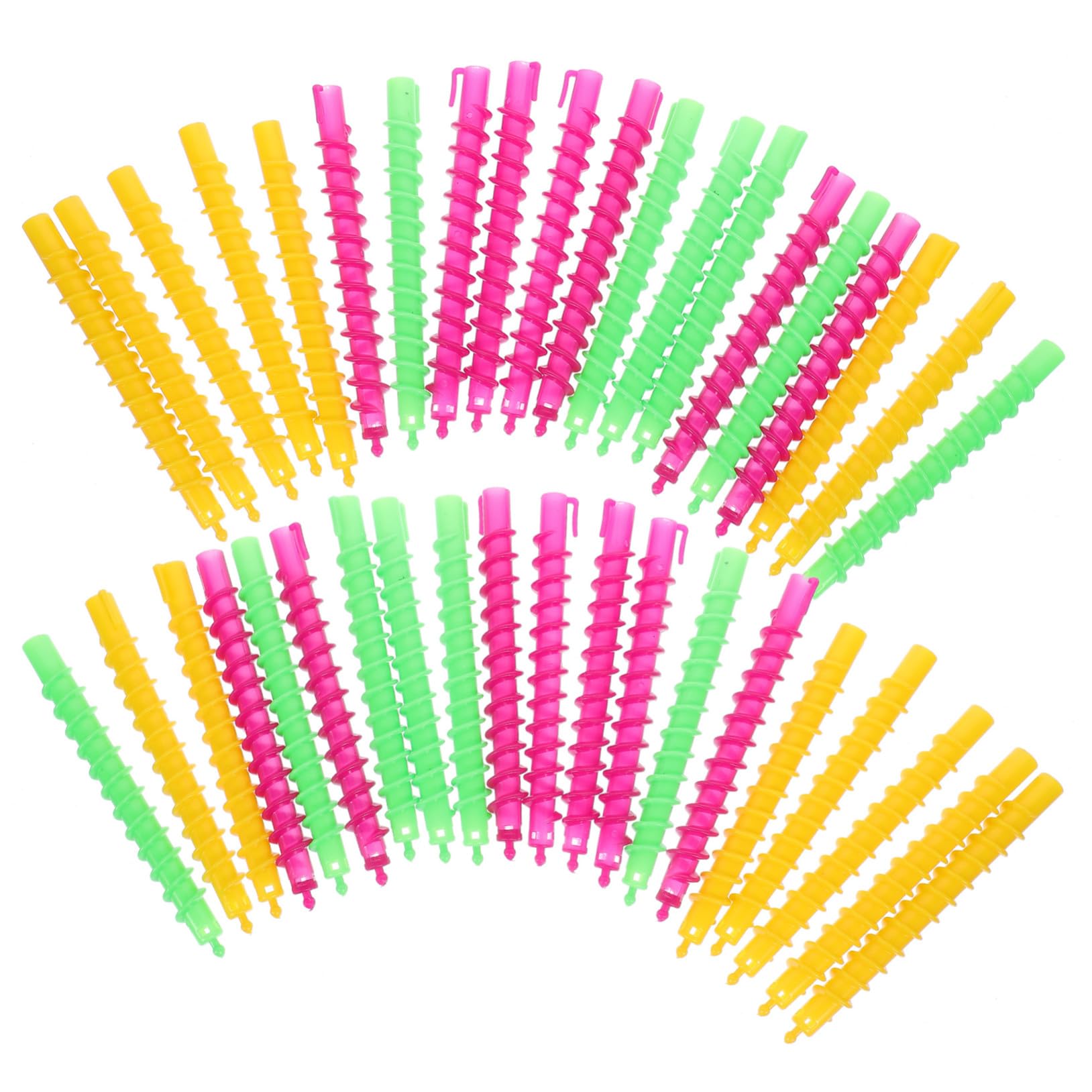 NOLITOY 100 Varillas para Permanente de Abs para Cabello, Kit de Rulos en Espiral Flexibles y Antideslizantes, Adecuado para Uso en Casa y Salón, Pack de 5 Unidades Color Aleatorio