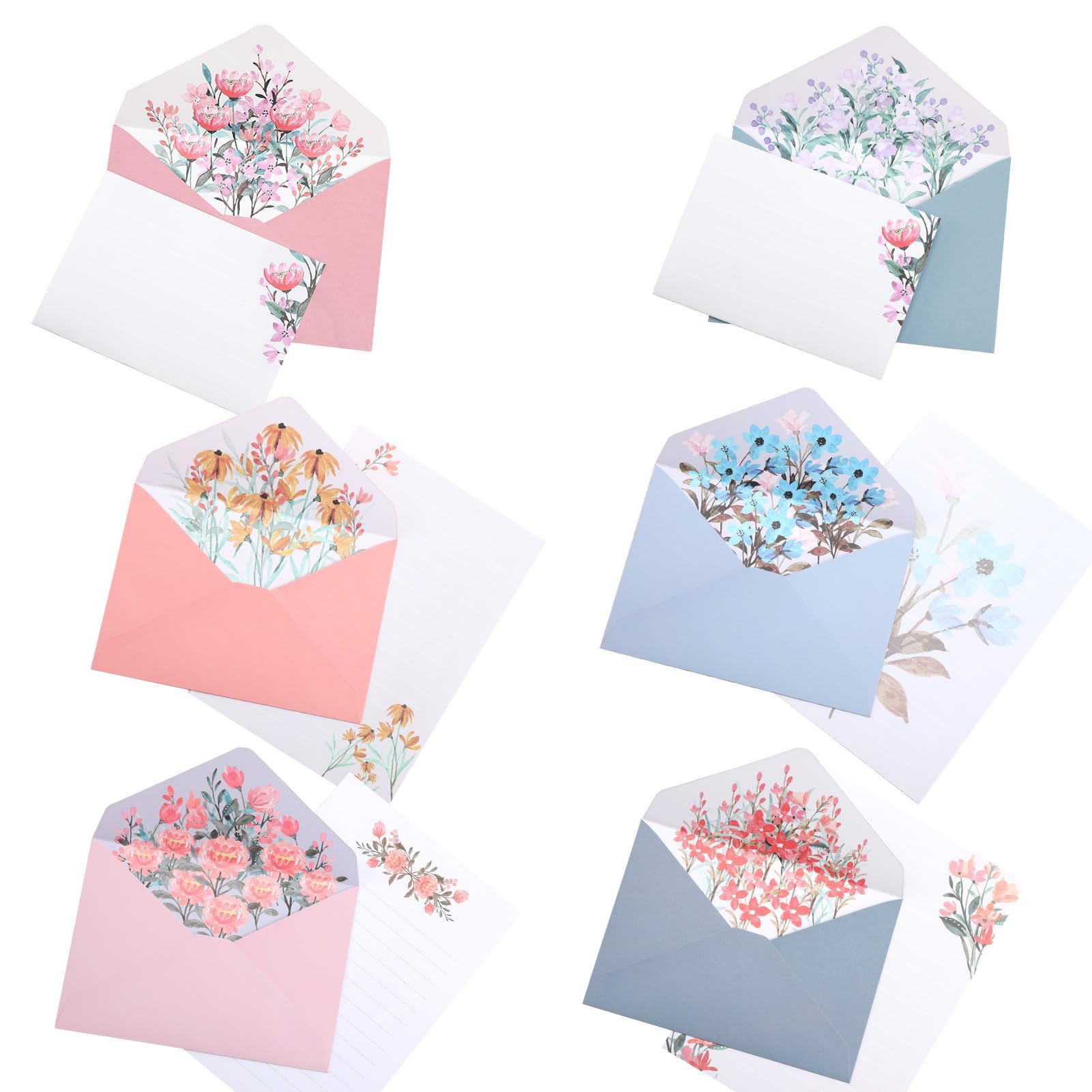 Miunpri Floral Sobres Membrete Sobres A5 Sobres Papel Pequeños Sobres Invitaciones Boda Envelopes Casamento Sobres Bonitos Papel Prensa Enveloppes de Couleurs et de Motifs Différents
