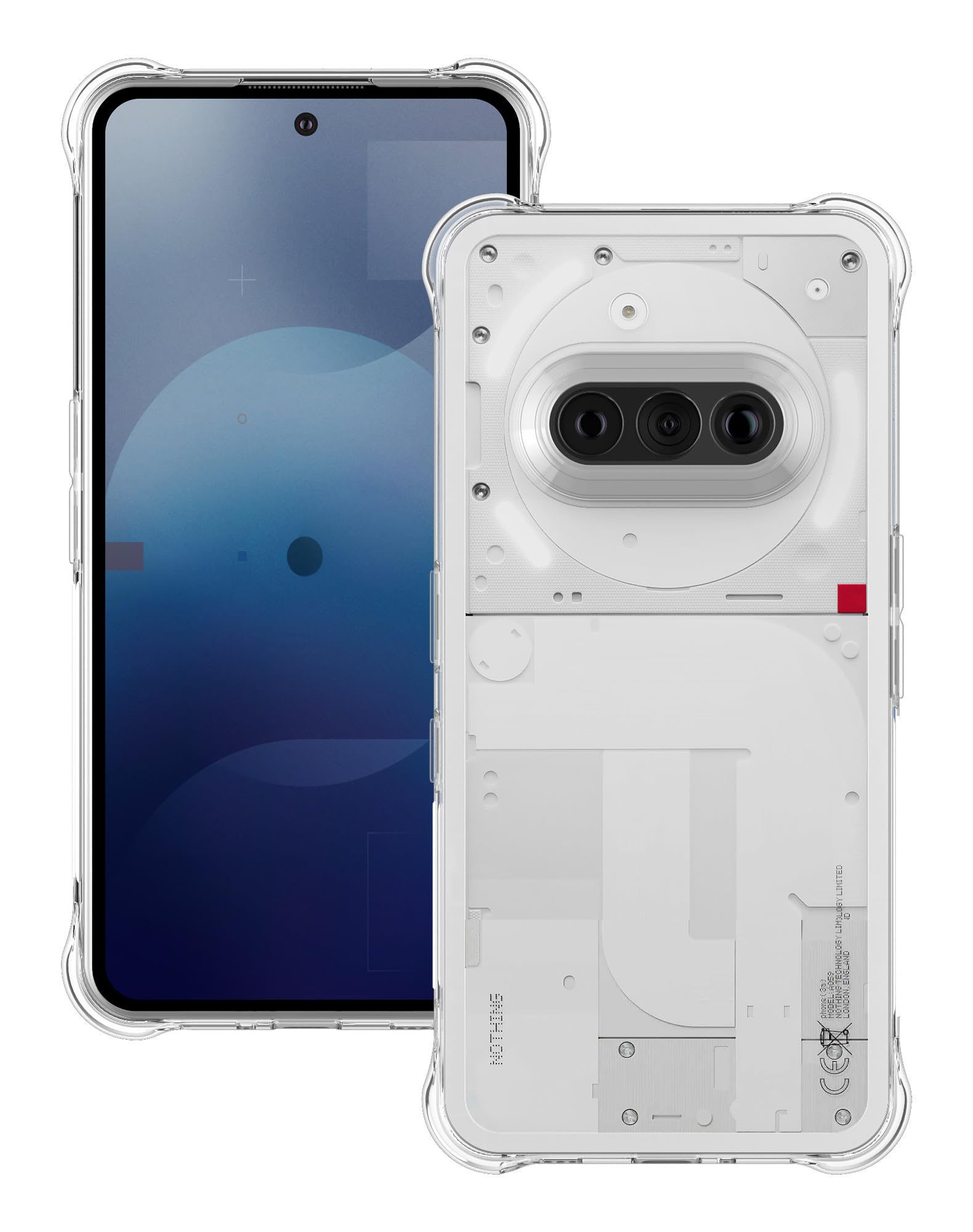 【美品】Nothing Phone (3a) 本体 ホワイト　ケースフィルム付き NOTHING Phone (3a) ソフト クリアケース ソフトケース カバー 保護