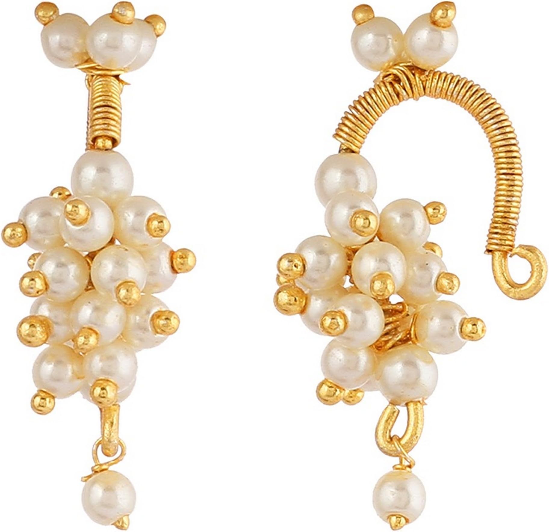 VAMA FASHIONS Traditional Maharashtrian Style Clip on Pressing Bugdi Upper Earring Ear Cuff For Women & Girls