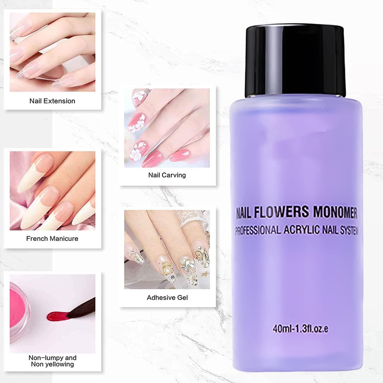 Set di polvere acrilica e liquido, 3 colori, pennello per nail art, forme, tazza di vetro, lima, kit di estensione per unghie per principianti – extension gel rapide