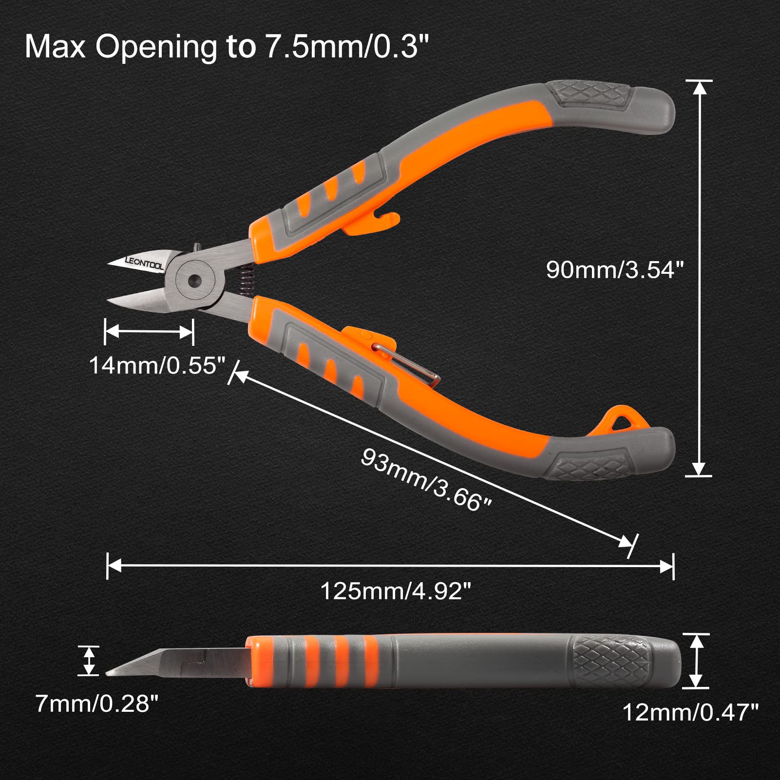 LEONTOOL Pince Coupante De 14 Cm : Mini Pince Coupante à Longue Portée Pour Bijoux, Coupe-fil, Arrache-ongles, Pince à Agrafes, Idéale Pour Les Travaux Manuels, électronique, Attaches Zippées