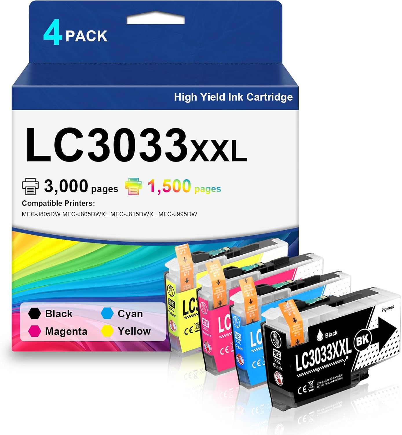 Super High Yield LC506XXL Black Ink Cartridges 2-Pack Replacement for Brother LC 506 506XXL INKvestment 4355 4555 4557 Compatible with Brother MFC-J4355DW MFC-J4555DW MFC-J4557DW Printer