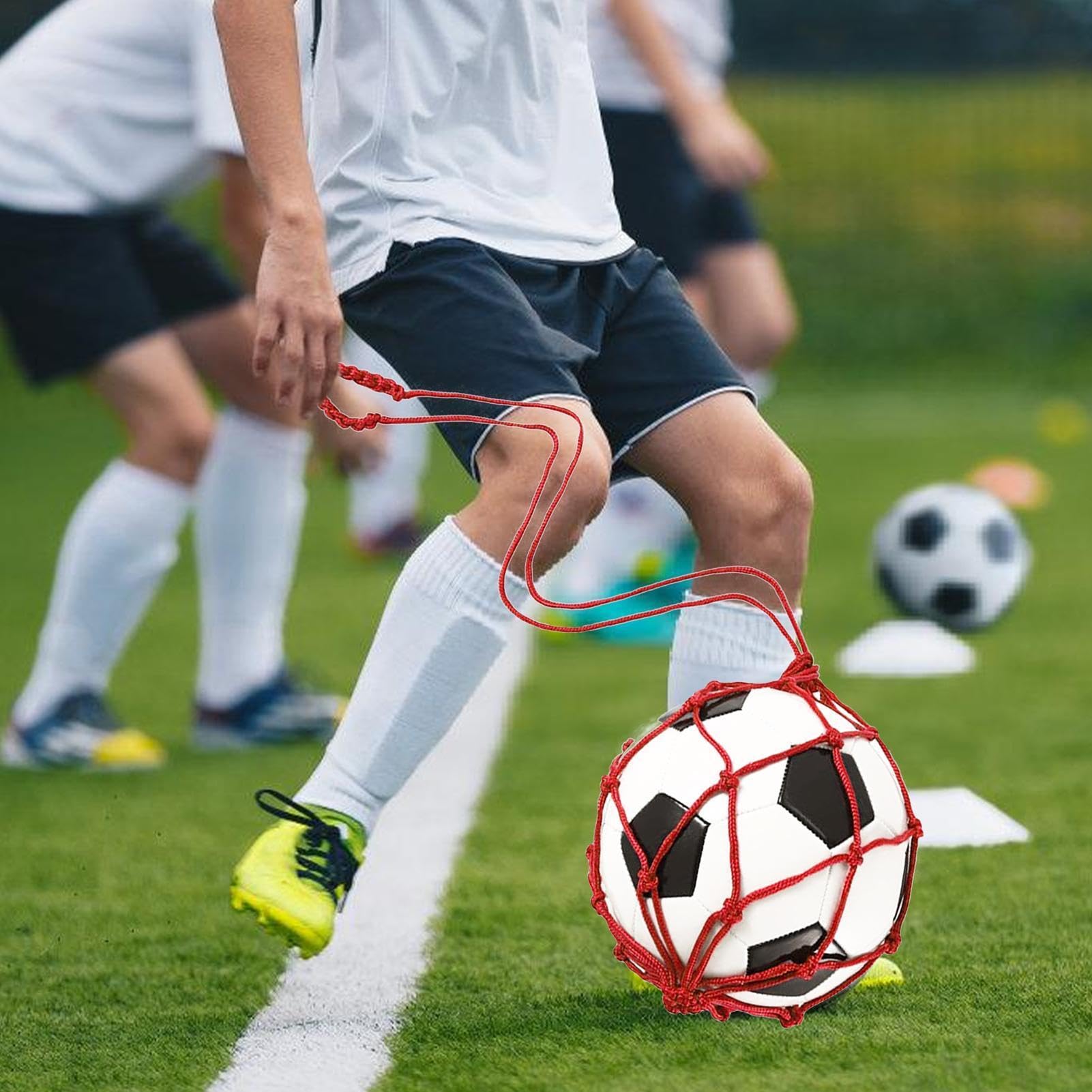 Mesh Ball Bag Nylon Drawstring 1 Ball Carrier Soccer Football Volleyball Storage Net Balls Bag Multifunctional Sports Holder