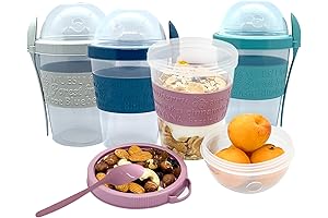 4-Pack Reusable Parfait Containers for On-the-Go Breakfast and Snacking
