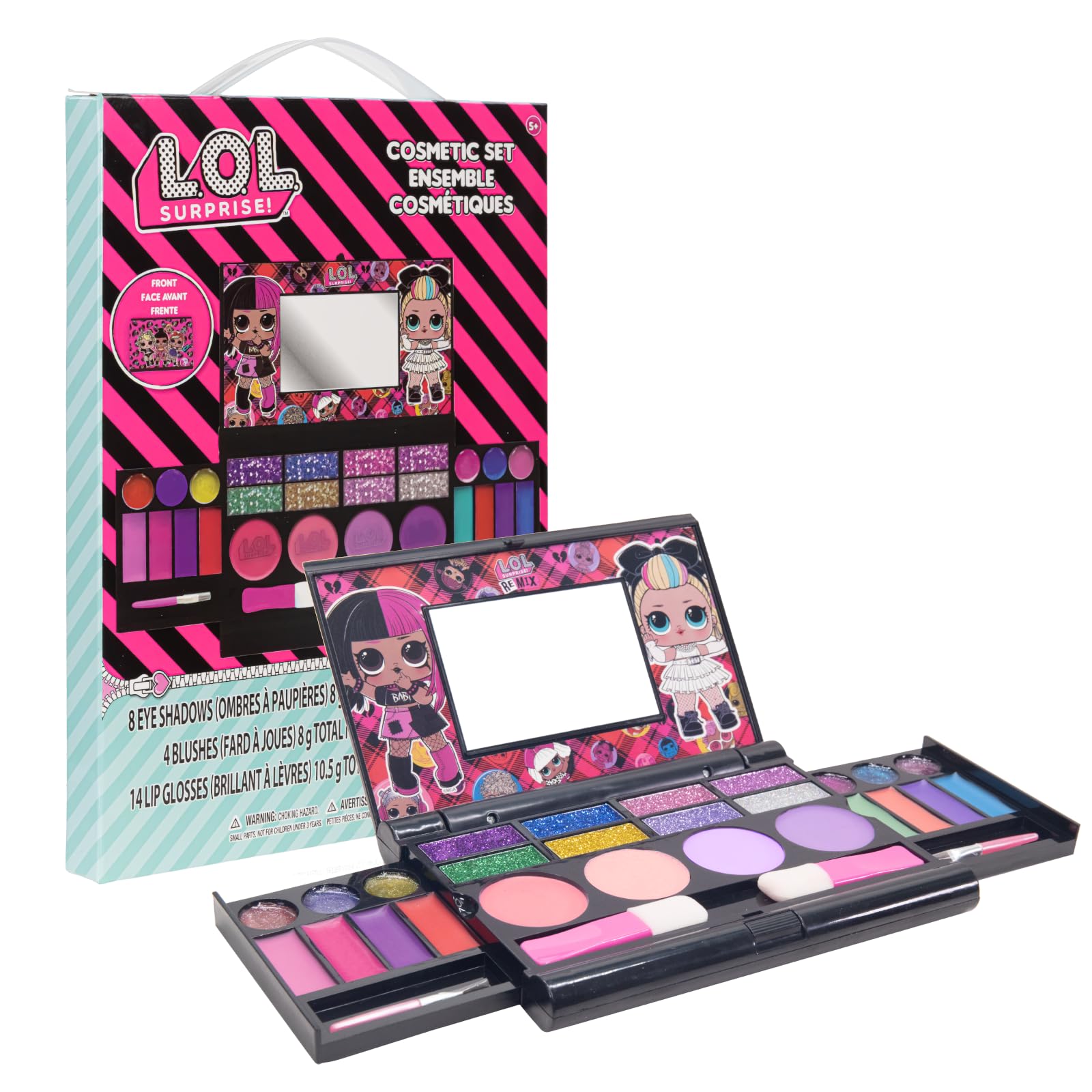 L.O.L. Surprise! Fold-Out Makeup Palette with Mirror, Lip Gloss, Eyeshadow
