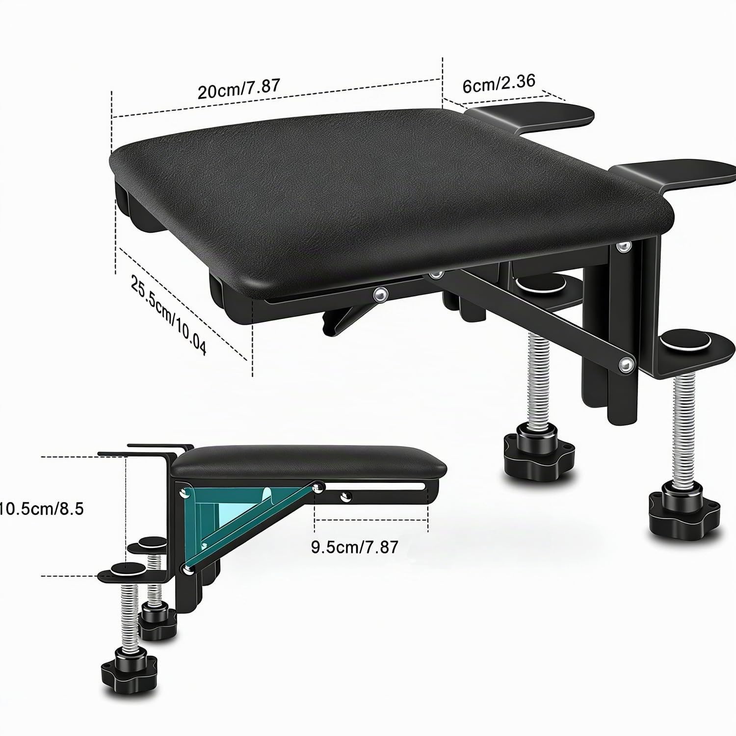 Estensione Scrivania,Supporto Ergonomico Pieghevole Per Bracciolo Di Scrivania e Sedia, Adatto Per Il Supporto Del Polso Del Bracciolo In Ufficio, Può Essere Piegato a 90°, Facile Da Riporre
