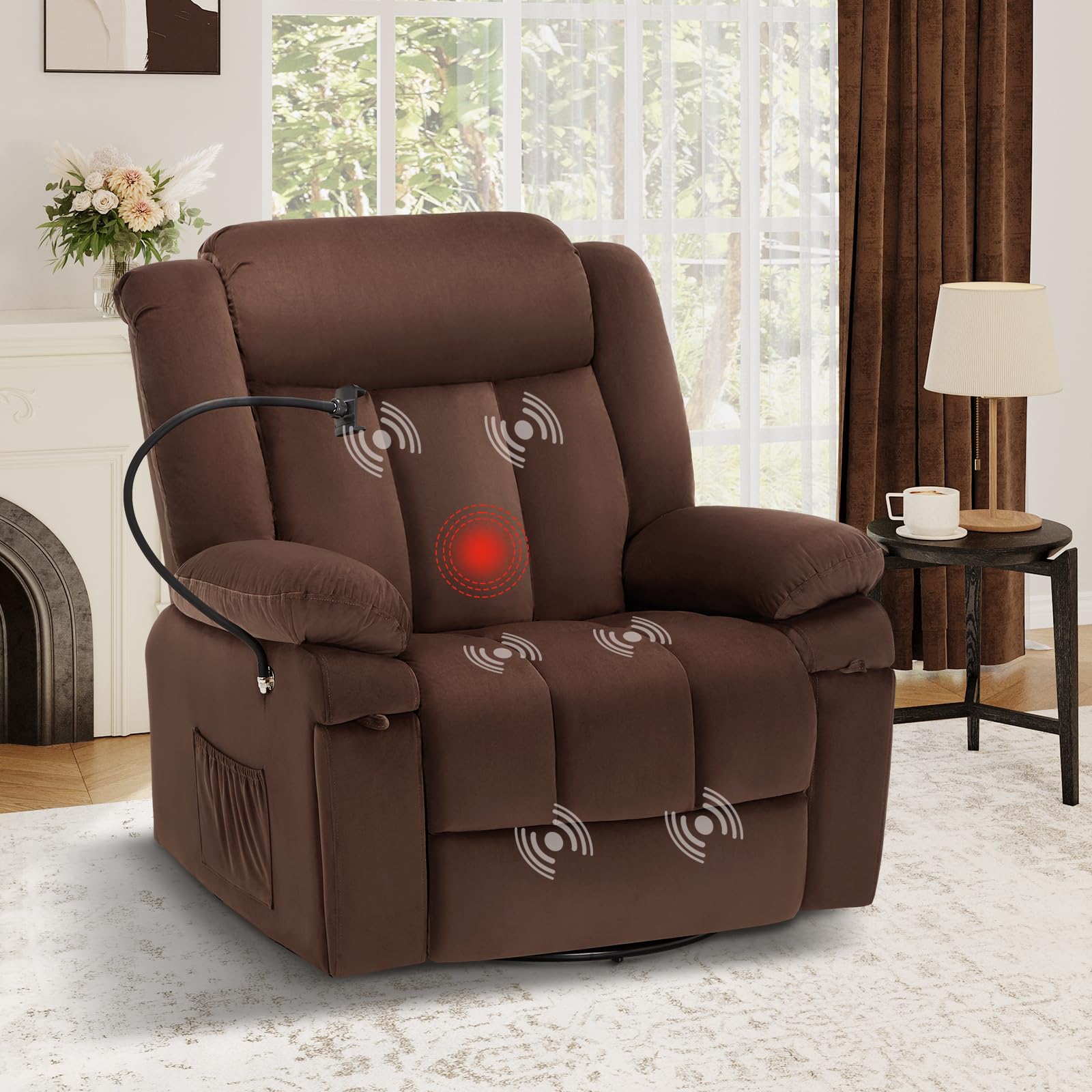 Amazon.com: COLAMY Swivel Rocking Recliner, Glider Sofa Chair with