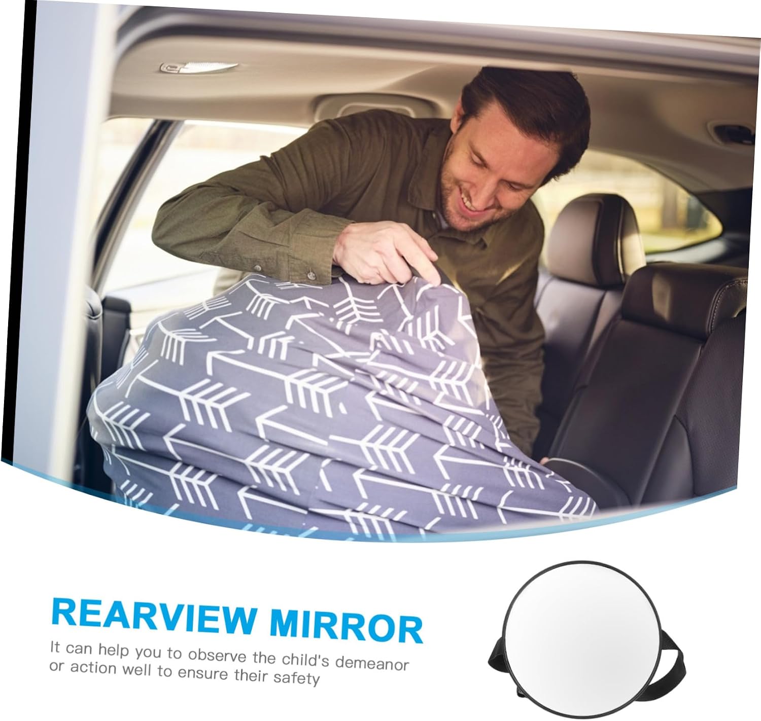 for Interior Use Shatterproof Observation Mirror for Back Seat Safety Easy Installation Stable and Compact Car Accessory for Monitoring