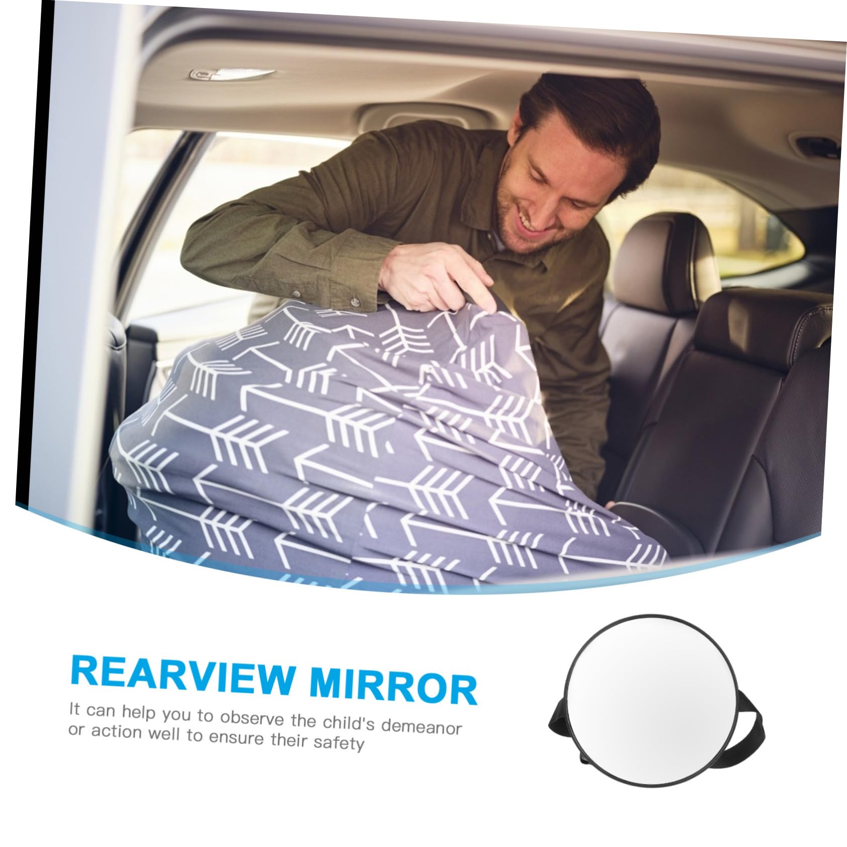 Espejo de observación irrompible para Uso Interior, para Seguridad en el Asiento Trasero, fácil instalación, Accesorio para automóvil Estable y Compacto.
