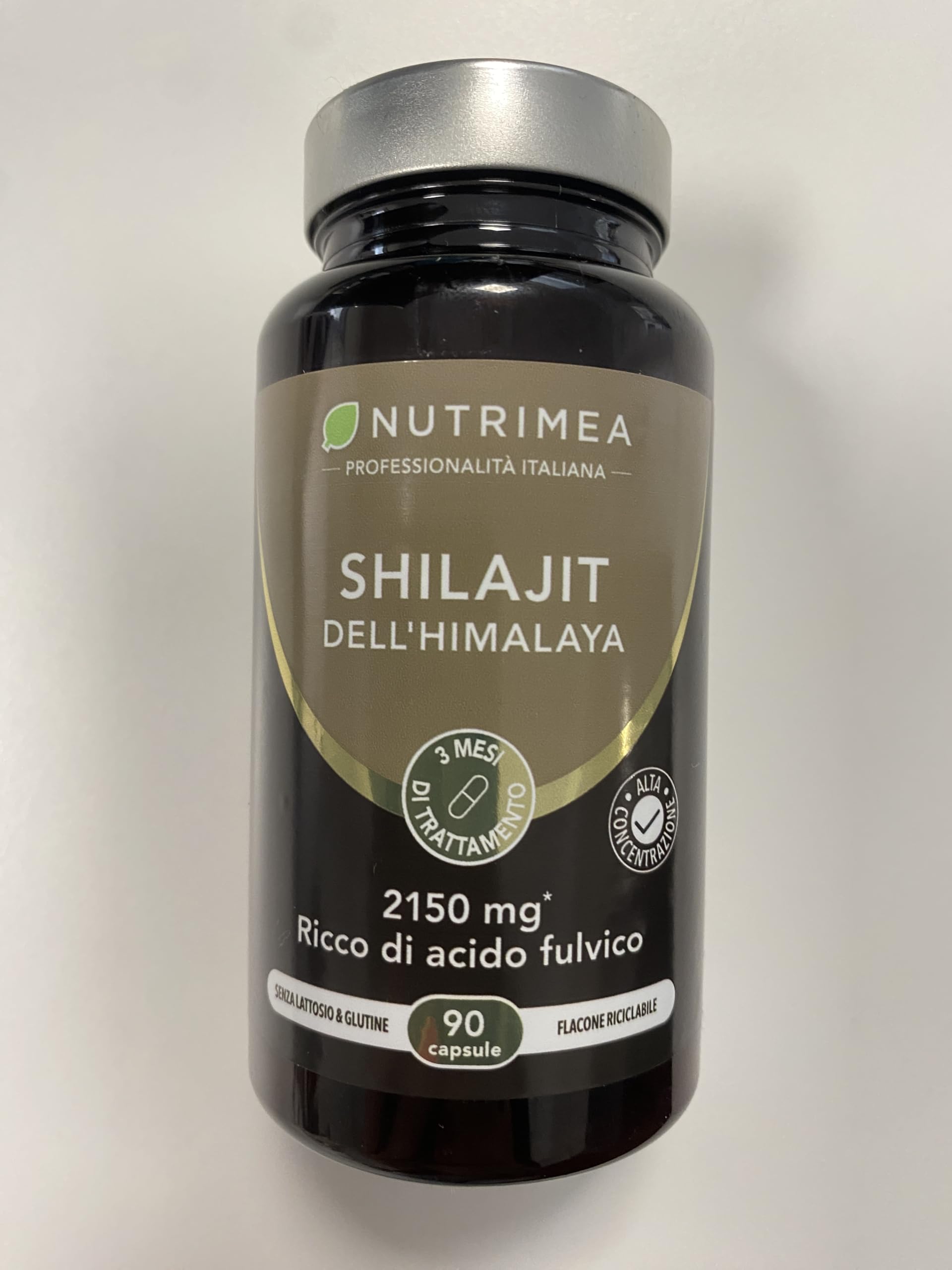 Shilajit Puro | 2150 mg per Capsula | Estratto 5:1 Standardizzato al 50% in Acido Fulvico | 100% Puro | 90 capsule | Nutrimea