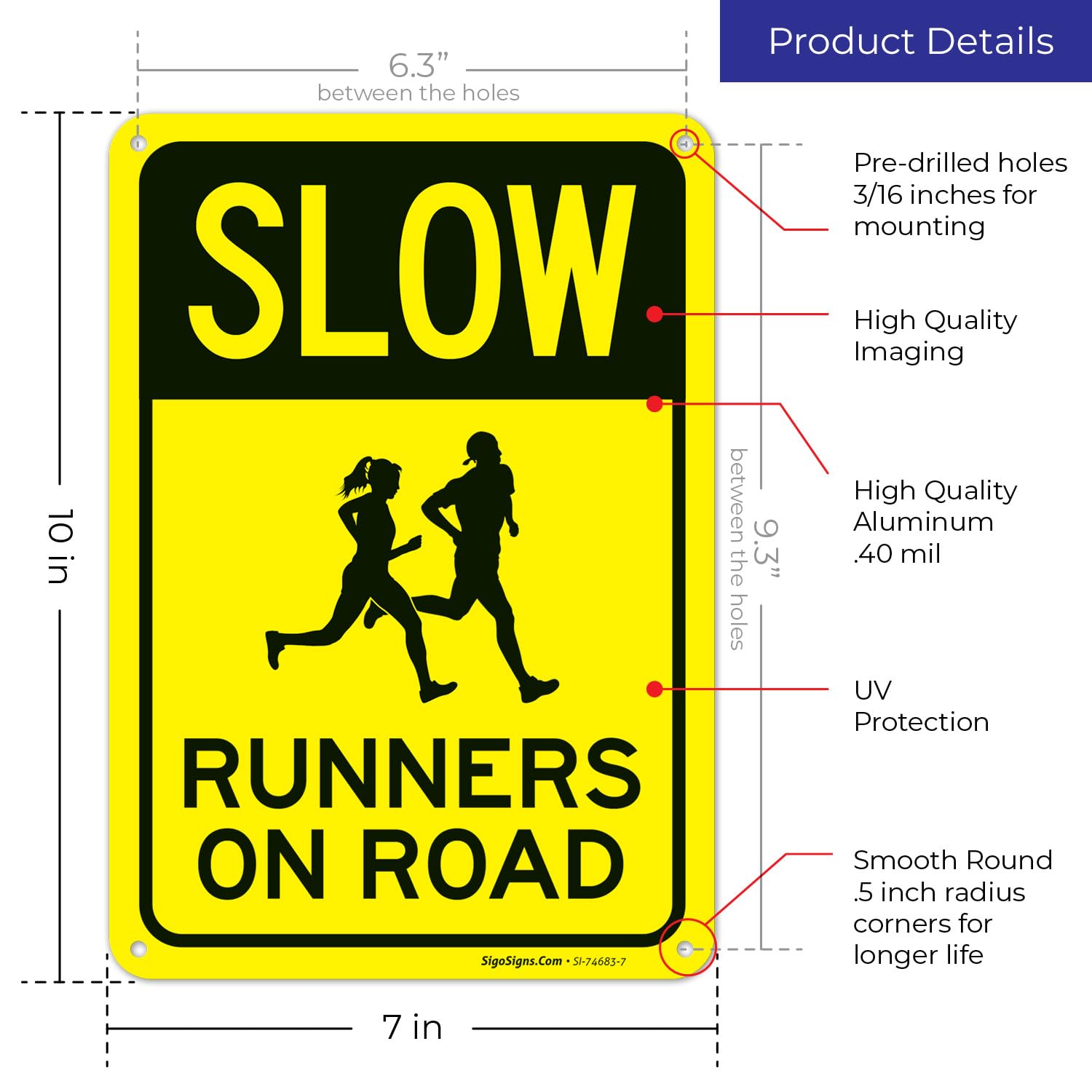 slow ロードサイン Yellow Diamond Slow Sign - 24x24 | Reflective Street Signs