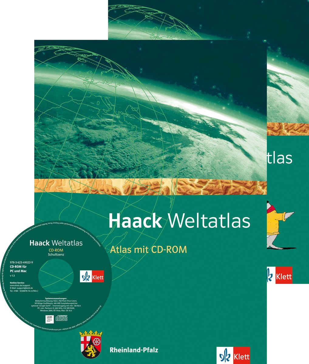 Haack Weltatlas für die Sekundarstufe I. Mit 1 CD-ROM und 1 Arbeitsheft. Ausgabe für Rheinland-Pfalz: Atlas mit CD-ROM und Arbeitsheft Kartenlesen Klasse 5-10