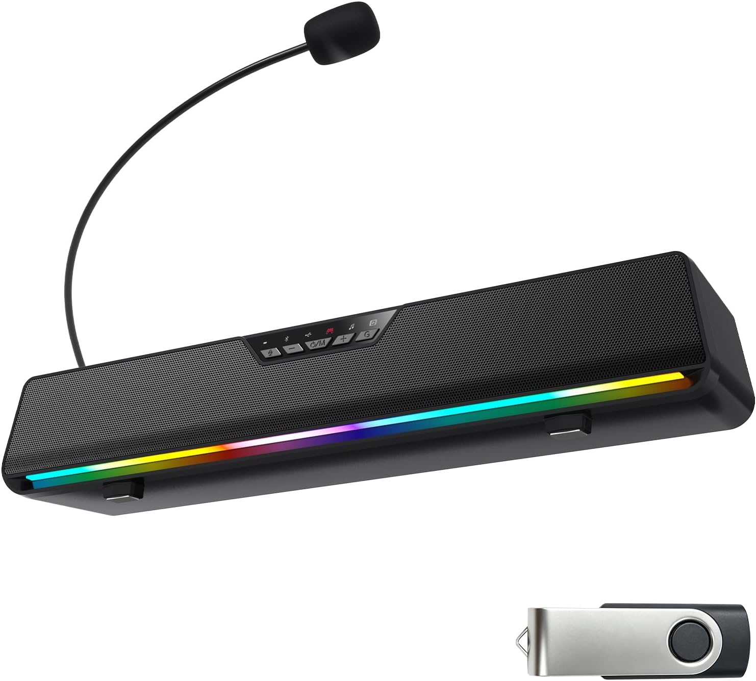 Bluetooth 5.1 Sound Bar Speaker for Computer,USB Plug & Play RGB Sound Bar Speaker Gaming Speakersr Desktop Speaker,PC Speaker,Laptop Speaker,Tablet Speaker