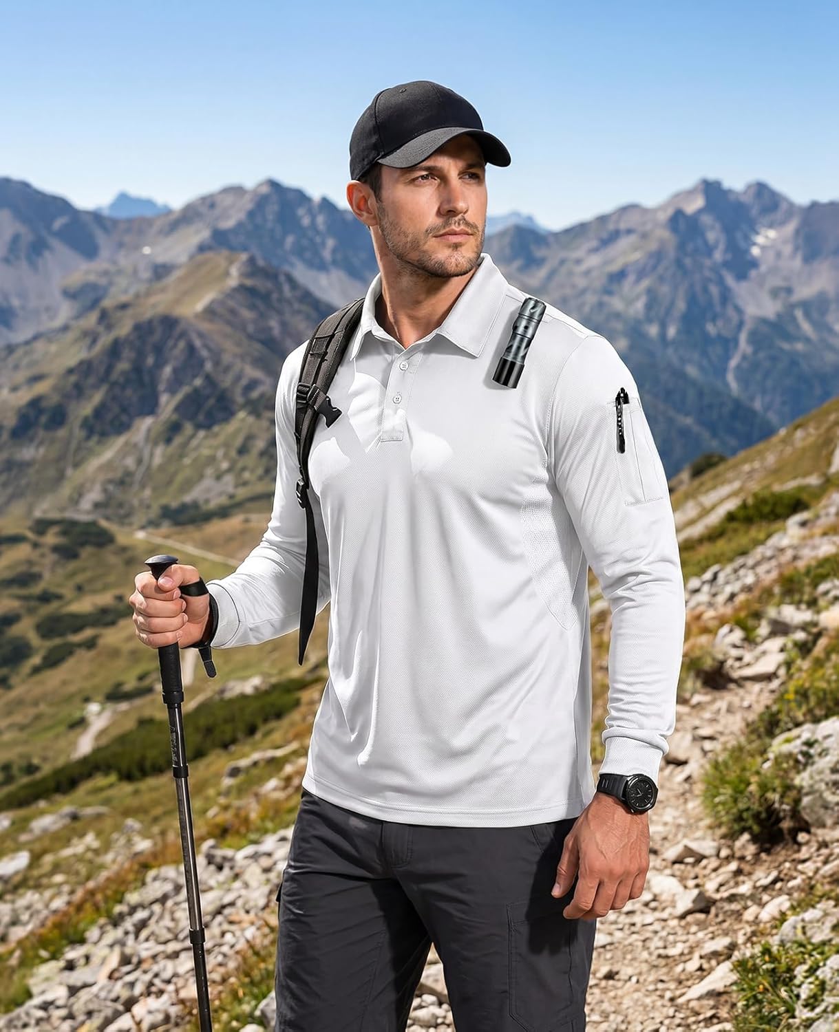Haimont Men's Performance Polo Shirt Quick Dry Breathable Short Sleeve Golf Work Outdoor Collared Shirt