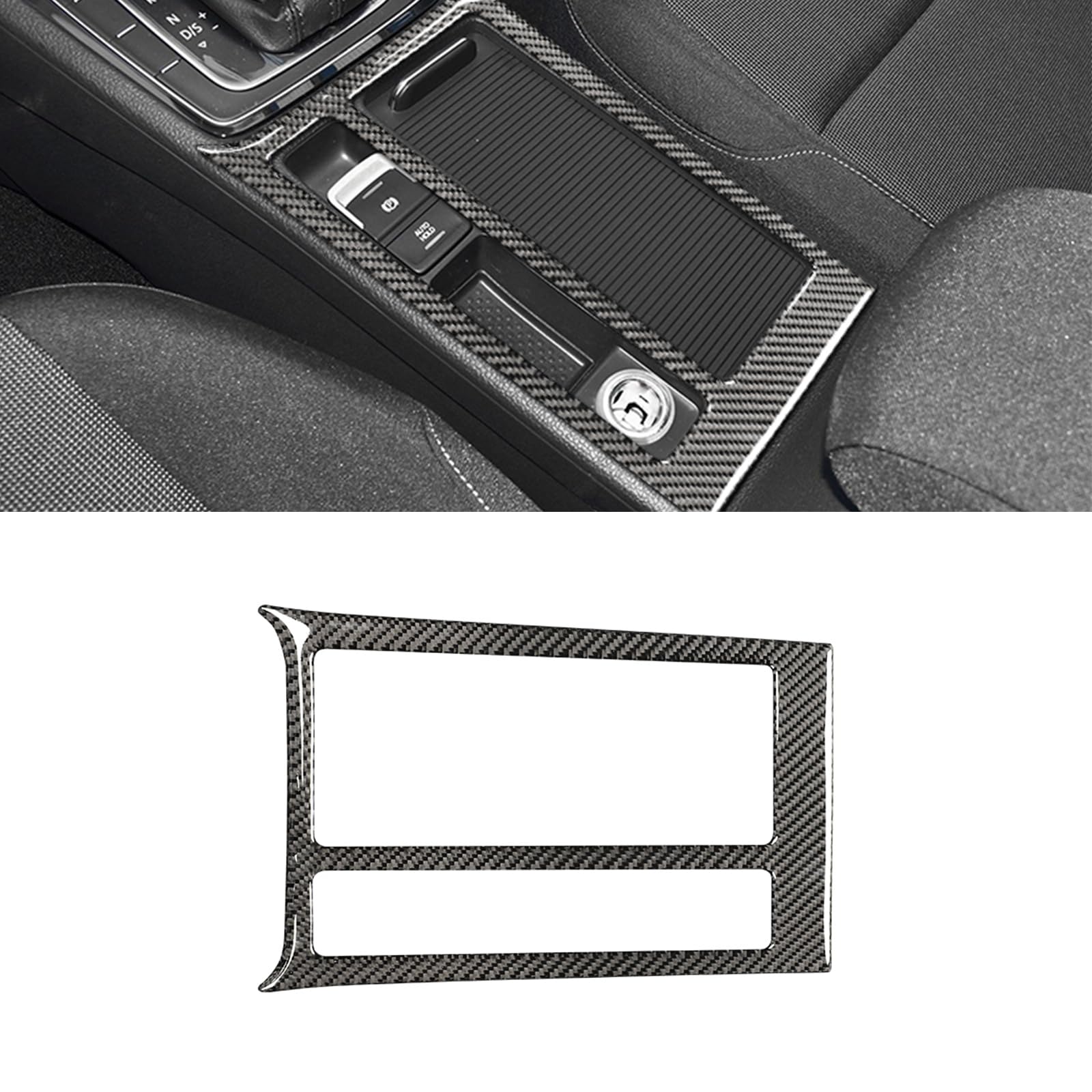 Interior Sticker Copertura in Fibra di Carbonio Auto Trim Tuning Accessori Decorazione per 2014 – 2020 VW Golf 7 (portabicchiere)