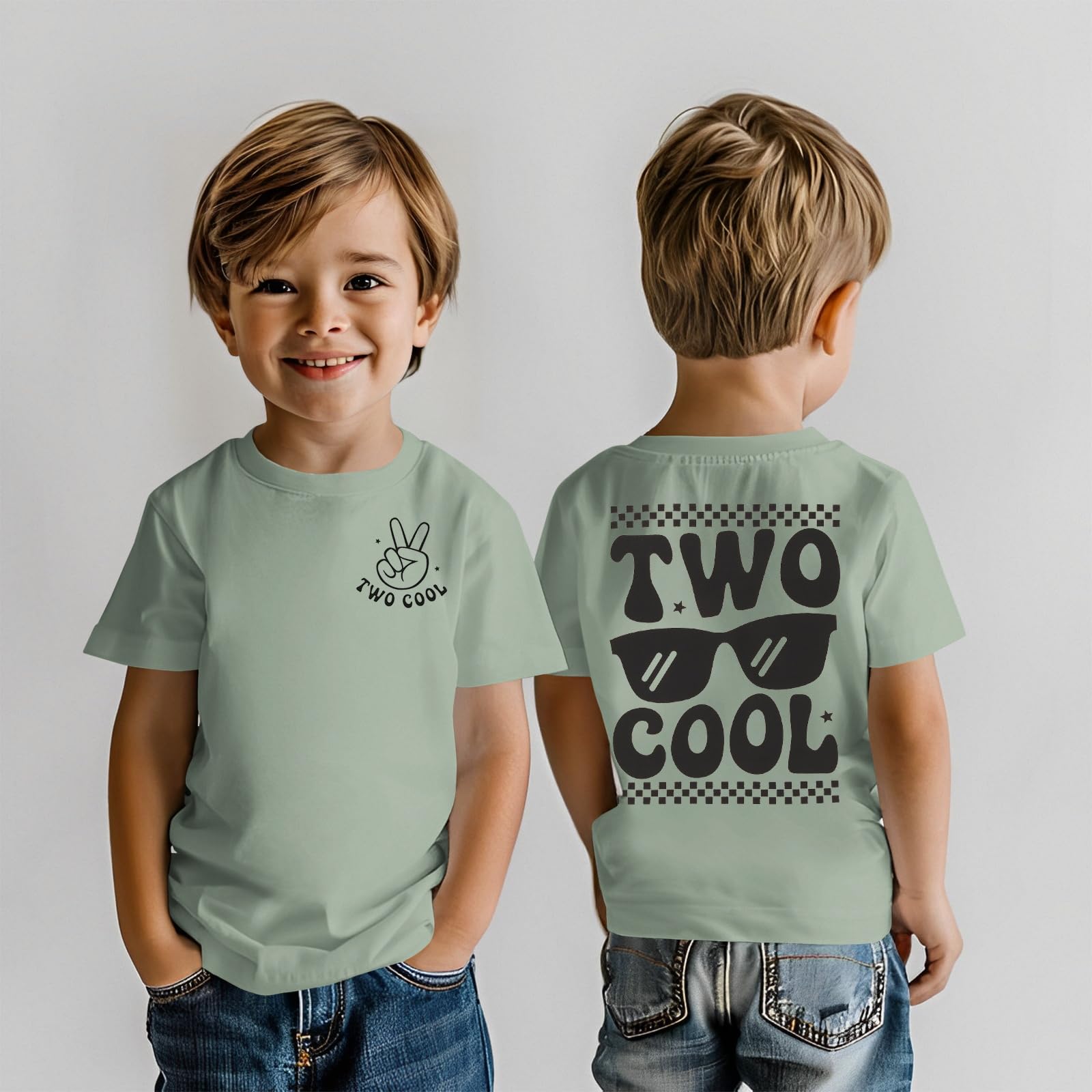 Camiseta para niño de 2 cumpleaños, camiseta para niños pequeños con letras impresora segundo cumpleaños camiseta verano manga corta niño traje de promoción de algodón camiseta de bebé