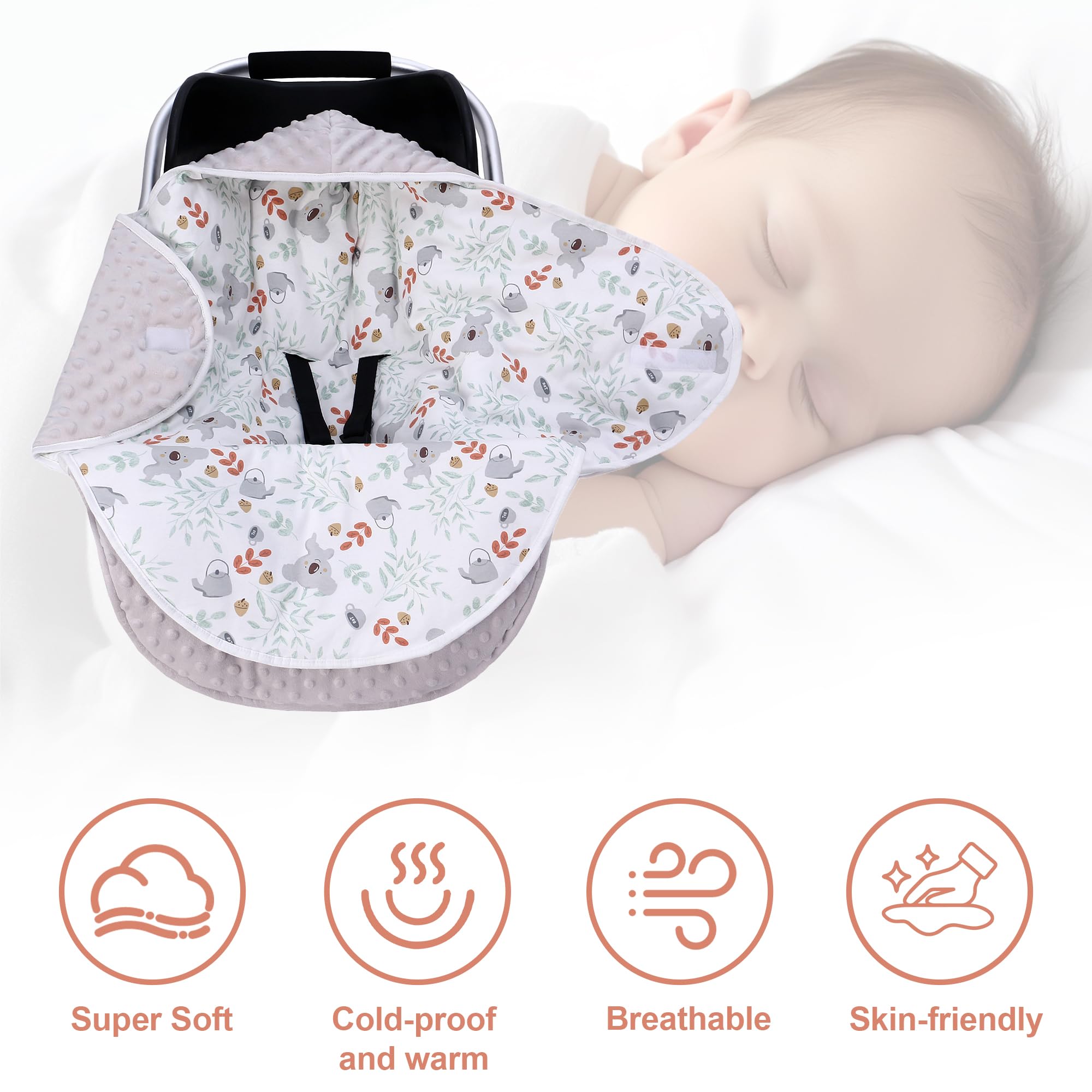 Miracle Baby Couverture D'emmaillotage Hiver Bébé, Chancelière Universelle, Couverture Enveloppante Bébé pour Poussette, Siège Auto, 3-12 Mois